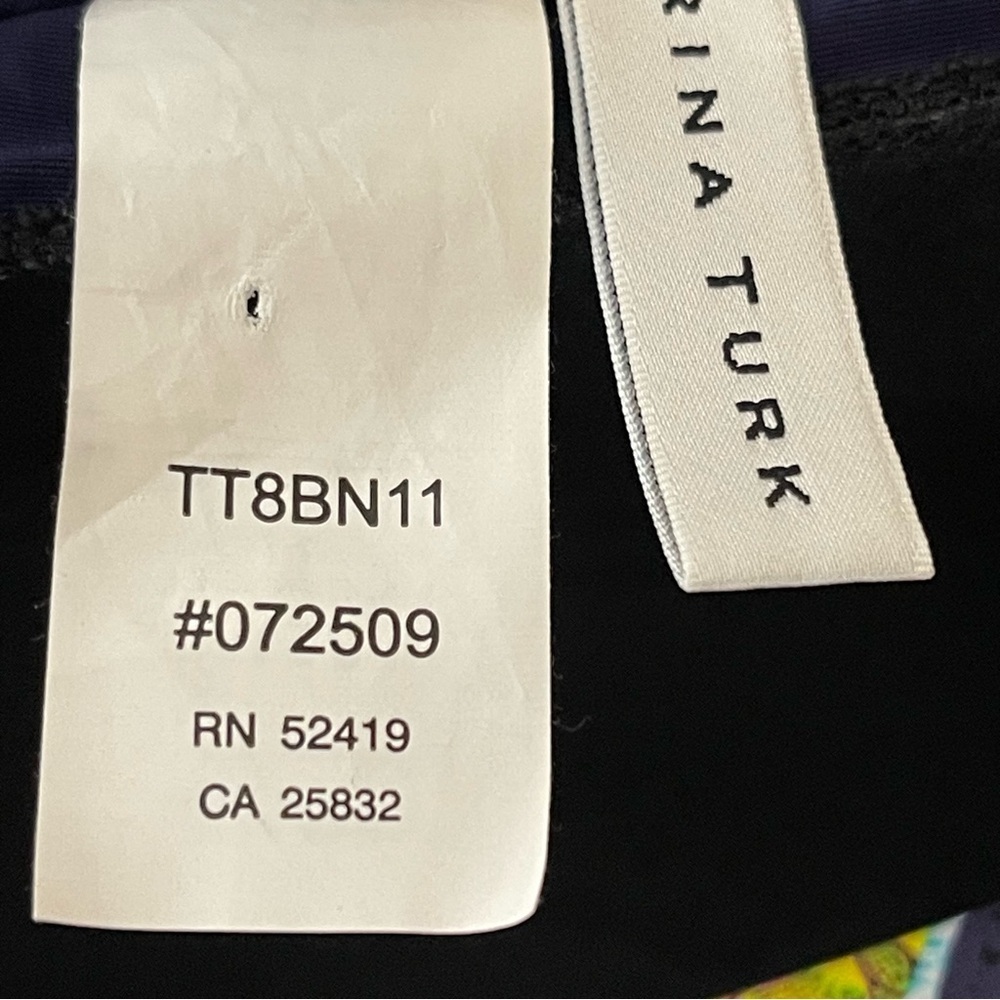 TRINA TURK MIDNIGHT BLUE LOTUS BATIC SIZE 6 vacation beach modest poolside - Picture 14 of 15
